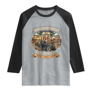 Route Highway 66 Turns 100 I Turn 35 Raglan Shirt Vintage 1991 Road Sign Antique Car Lover 35th Birthday Gift