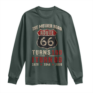 Route Highway 66 Turns 100 I Turn 80 Long Sleeve Shirt Vintage 1946 Road Sign 80th Birthday Gift