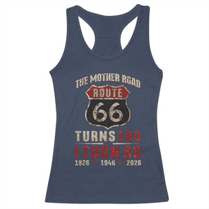 Route Highway 66 Turns 100 I Turn 80 Racerback Tank Top Vintage 1946 Road Sign 80th Birthday Gift