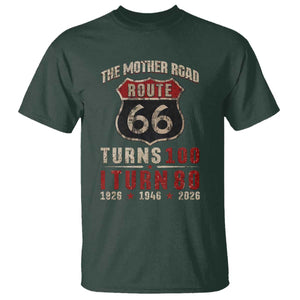Route Highway 66 Turns 100 I Turn 80 T Shirt Vintage 1946 Road Sign 80th Birthday Gift