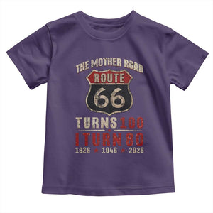 Route Highway 66 Turns 100 I Turn 80 Toddler T Shirt Vintage 1946 Road Sign 80th Birthday Gift