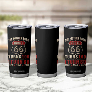 Route Highway 66 Turns 100 I Turn 80 Tumbler Cup Vintage 1946 Road Sign 80th Birthday Gift