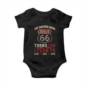 Route Highway 66 Turns 100 I Turn 75 Baby Onesie Vintage 1951 Road Sign 75th Birthday Gift