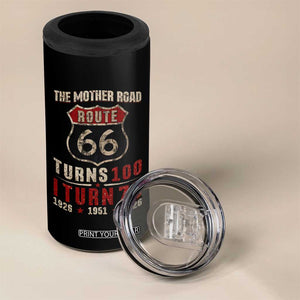 Route Highway 66 Turns 100 I Turn 75 4 in 1 Can Cooler Tumbler Vintage 1951 Road Sign 75th Birthday Gift
