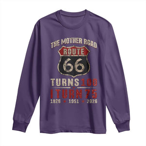 Route Highway 66 Turns 100 I Turn 75 Long Sleeve Shirt Vintage 1951 Road Sign 75th Birthday Gift