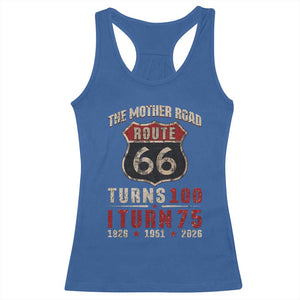 Route Highway 66 Turns 100 I Turn 75 Racerback Tank Top Vintage 1951 Road Sign 75th Birthday Gift