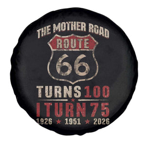 Route Highway 66 Turns 100 I Turn 75 Spare Tire Cover Vintage 1951 Road Sign 75th Birthday Gift