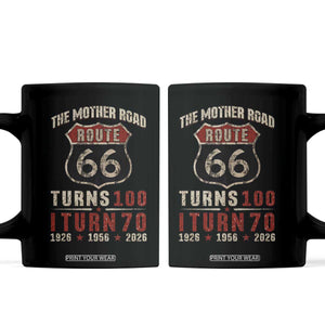 Route Highway 66 Turns 100 I Turn 70 Coffee Mug Vintage 1956 Road Sign 70th Birthday Gift