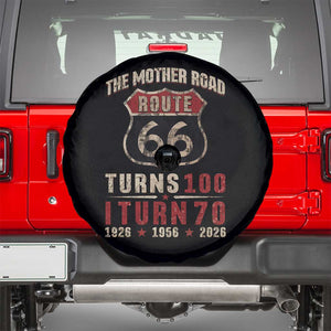 Route Highway 66 Turns 100 I Turn 70 Spare Tire Cover Vintage 1956 Road Sign 70th Birthday Gift
