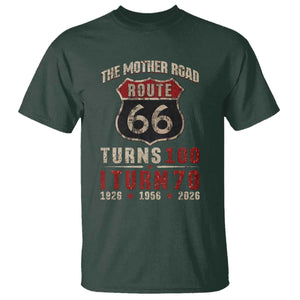Route Highway 66 Turns 100 I Turn 70 T Shirt Vintage 1956 Road Sign 70th Birthday Gift
