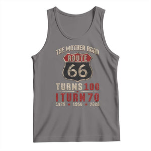 Route Highway 66 Turns 100 I Turn 70 Tank Top Vintage 1956 Road Sign 70th Birthday Gift