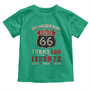 Route Highway 66 Turns 100 I Turn 70 Toddler T Shirt Vintage 1956 Road Sign 70th Birthday Gift