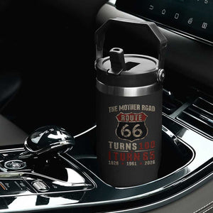 Route Highway 66 Turns 100 I Turn 65 Flip Straw Tumbler Vintage 1961 Road Sign 65th Birthday Gift