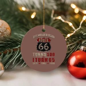 Route Highway 66 Turns 100 I Turn 65 Ceramic Ornament Vintage 1961 Road Sign 65th Birthday Gift