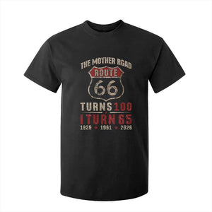 Route Highway 66 Turns 100 I Turn 65 T Shirt For Kid Vintage 1961 Road Sign 65th Birthday Gift