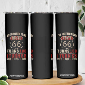 Route Highway 66 Turns 100 I Turn 65 Skinny Tumbler Vintage 1961 Road Sign 65th Birthday Gift