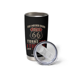 Route Highway 66 Turns 100 I Turn 65 Tumbler Cup Vintage 1961 Road Sign 65th Birthday Gift
