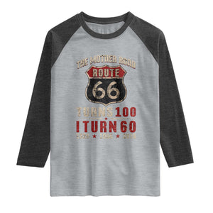 Route Highway 66 Turns 100 I Turn 60 Raglan Shirt Vintage 1966 Road Sign 60th Birthday Gift