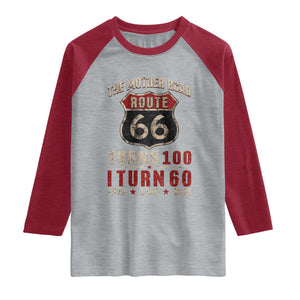 Route Highway 66 Turns 100 I Turn 60 Raglan Shirt Vintage 1966 Road Sign 60th Birthday Gift