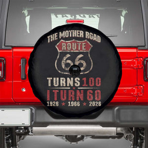 Route Highway 66 Turns 100 I Turn 60 Spare Tire Cover Vintage 1966 Road Sign 60th Birthday Gift