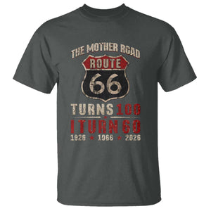 Route Highway 66 Turns 100 I Turn 60 T Shirt Vintage 1966 Road Sign 60th Birthday Gift