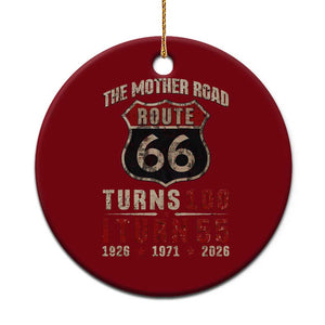 Route Highway 66 Turns 100 I Turn 55 Ceramic Ornament Vintage 1971 Road Sign 55th Birthday Gift