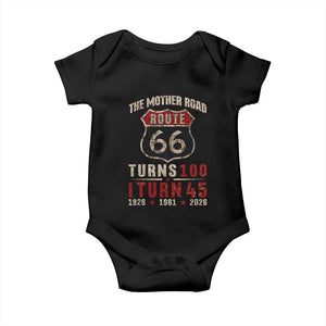 Route Highway 66 Turns 100 I Turn 45 Baby Onesie Vintage 1981 Road Sign 45th Birthday Gift
