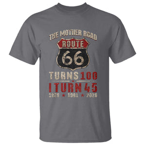 Route Highway 66 Turns 100 I Turn 45 T Shirt Vintage 1981 Road Sign 45th Birthday Gift