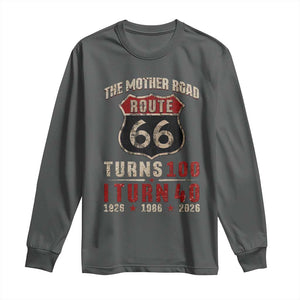 Route Highway 66 Turns 100 I Turn 40 Long Sleeve Shirt Vintage 1986 Road Sign 40th Birthday Gift