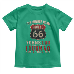 Route Highway 66 Turns 100 I Turn 40 Toddler T Shirt Vintage 1986 Road Sign 40th Birthday Gift