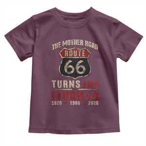 Route Highway 66 Turns 100 I Turn 40 Toddler T Shirt Vintage 1986 Road Sign 40th Birthday Gift