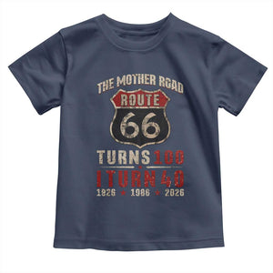 Route Highway 66 Turns 100 I Turn 40 Toddler T Shirt Vintage 1986 Road Sign 40th Birthday Gift