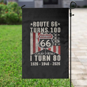 Route Highway 66 Turns 100 I Turn 80 Garden Flag Vintage 1946 Born American Road Sign 80th Birthday Gift