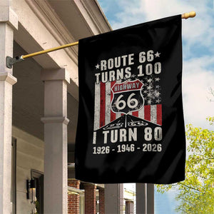 Route Highway 66 Turns 100 I Turn 80 Garden Flag Vintage 1946 Born American Road Sign 80th Birthday Gift