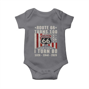 Route Highway 66 Turns 100 I Turn 80 Baby Onesie Vintage 1946 Born American Road Sign 80th Birthday Gift