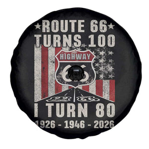 Route Highway 66 Turns 100 I Turn 80 Spare Tire Cover Vintage 1946 Born American Road Sign 80th Birthday Gift