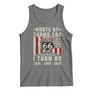 Route Highway 66 Turns 100 I Turn 80 Tank Top Vintage 1946 Born American Road Sign 80th Birthday Gift