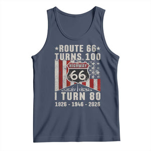 Route Highway 66 Turns 100 I Turn 80 Tank Top Vintage 1946 Born American Road Sign 80th Birthday Gift