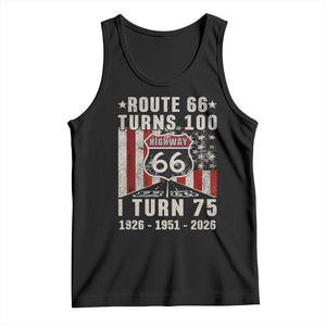 Route Highway 66 Turns 100 I Turn 75 Tank Top Vintage 1951 Born American Road Sign 75th Birthday Gift
