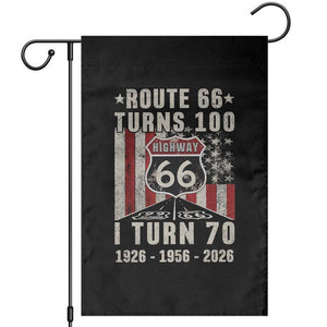 Route Highway 66 Turns 100 I Turn 70 Garden Flag Vintage 1956 Born American Road Sign 70th Birthday Gift