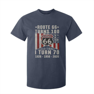 Route Highway 66 Turns 100 I Turn 70 T Shirt For Kid Vintage 1956 Born American Road Sign 70th Birthday Gift
