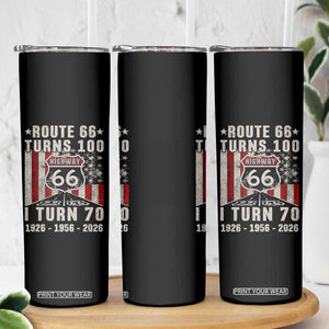 Route Highway 66 Turns 100 I Turn 70 Skinny Tumbler Vintage 1956 Born American Road Sign 70th Birthday Gift