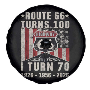 Route Highway 66 Turns 100 I Turn 70 Spare Tire Cover Vintage 1956 Born American Road Sign 70th Birthday Gift