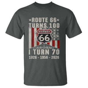 Route Highway 66 Turns 100 I Turn 70 T Shirt Vintage 1956 Born American Road Sign 70th Birthday Gift