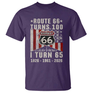 Route Highway 66 Turns 100 I Turn 65 T Shirt Vintage 1961 Born American Road Sign 65th Birthday Gift