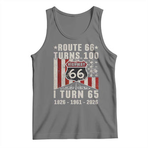 Route Highway 66 Turns 100 I Turn 65 Tank Top Vintage 1961 Born American Road Sign 65th Birthday Gift