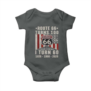 Route Highway 66 Turns 100 I Turn 60 Baby Onesie Vintage 1966 Born American Road Sign 60th Birthday Gift