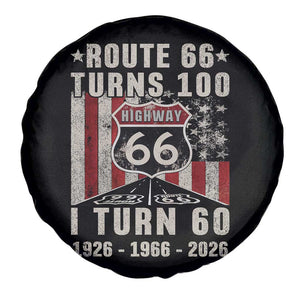 Route Highway 66 Turns 100 I Turn 60 Spare Tire Cover Vintage 1966 Born American Road Sign 60th Birthday Gift