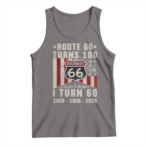 Route Highway 66 Turns 100 I Turn 60 Tank Top Vintage 1966 Born American Road Sign 60th Birthday Gift