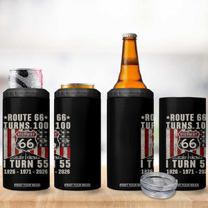 Route Highway 66 Turns 100 I Turn 55 4 in 1 Can Cooler Tumbler Vintage 1971 Born American Road Sign 55th Birthday Gift
